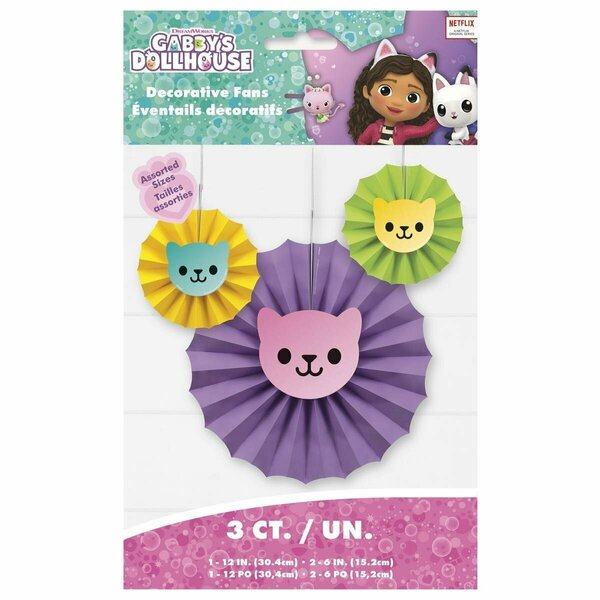 Maquina Hanging Fan Party Decorations, 3PK MA3552705